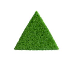 Patch of grass in form of triangle. 3D rendering illustration.