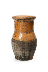 Old jug isolated on white background