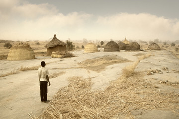Mali, Afrique de l& 39 Ouest - Village peul et bâtiments typiques de boue