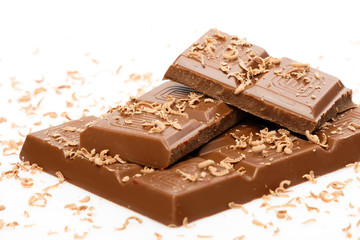 Pieces of milk chocolate