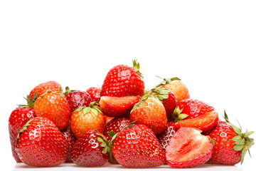 Strawberries on white background