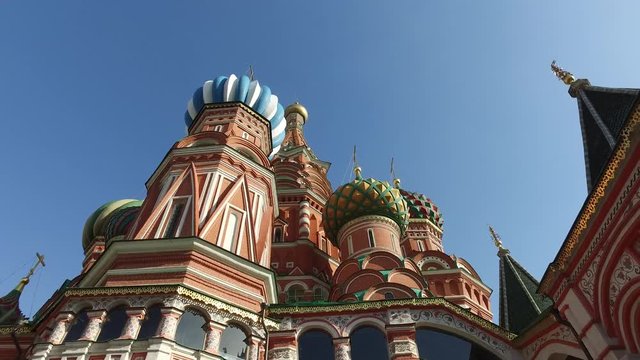 Cattedrale di San Basilio, Mosca, Russia. Costruita dal 1555 al 1561. Particolari architettonici e fregi della chiesa ortodossa unica nella sua sua architettura e patrimonio dell&rsquo;umanit&agrave;