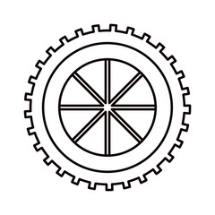 sketch silhouette gear wheel component icon vector illustration