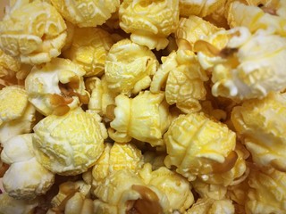 Popcorn closed up background