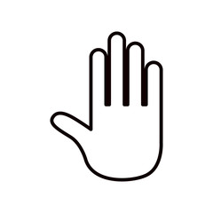 sketch silhouette open hand icon vector illustration