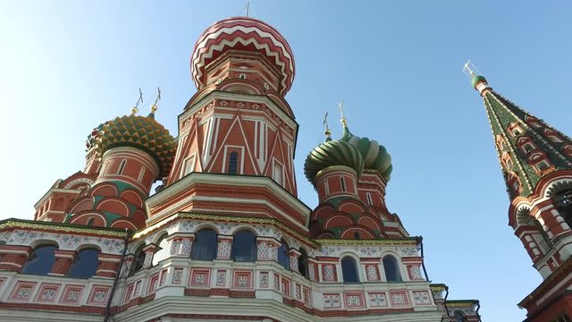 Cattedrale di San Basilio, Mosca, Russia. Costruita dal 1555 al 1561. Particolari architettonici e fregi della chiesa ortodossa unica nella sua sua architettura e patrimonio dell&rsquo;umanit&agrave;