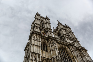Fototapeta na wymiar Special view of Westminster Abbey on a cloudy day, London