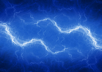 Blue lightning, abstract electric background