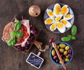 Sandwich with eggs