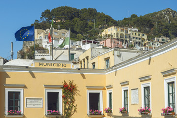 Fototapeta na wymiar Town Hall of Capri, Capri island, Naples, Italy