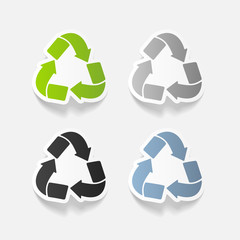 realistic design element: recycle sign