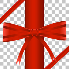 Vector image ribbon with a bow on a transparent background.