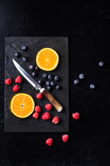 Slices of fresh fruits