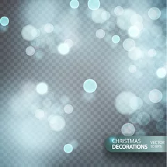 Poster Christmas decorations on a transparent background. Light effect. light blur effect vector premium background. Luxury sparkles defocused glitter with sparkling golden glowing texture and bokeh glow © Hanna_zasimova