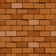 Seamless vector red brick wall. Background pattern for continuous replicate.