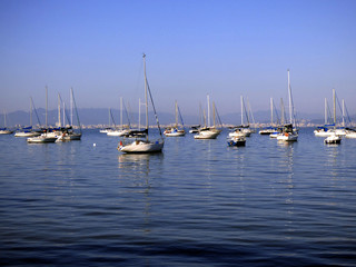 Fototapeta premium Barcos em Santo Antonio de Lisboa