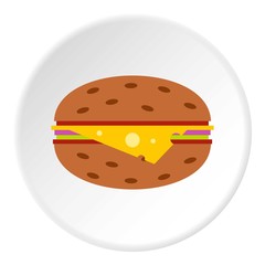 Cheeseburger icon, flat style