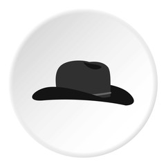 Cowboy hat icon, flat style