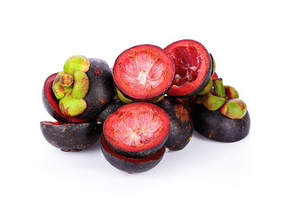Mangosteen on white background