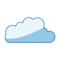 blue color shading silhouette cloud shape in cumulus icon vector illustration
