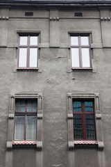 Fototapeta na wymiar The gray facade of the house