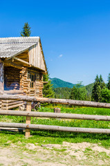 
Background of Carpathian mountains landscape in Ukraine