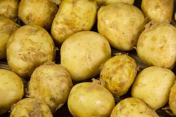 Raw new potato background