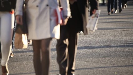 abstract people walking on the street, legs