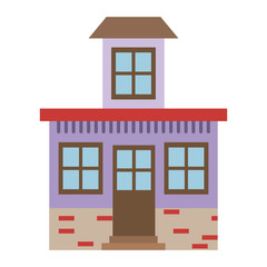 light color silhouette of house with small attic vector illustration