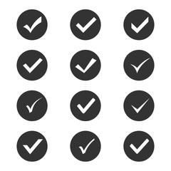 Check mark set, vector illustration