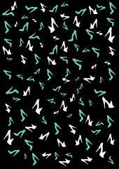 White and blue shoes on black background