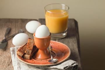 boiled eggs and crispy toasts