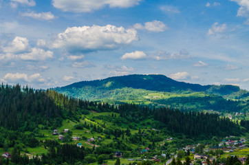 Background of Carpathian mountains landscape in Ukraine