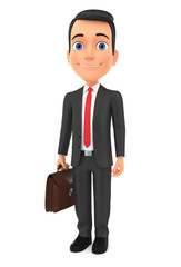 Successful businessman on a white background. 3d render illustration.