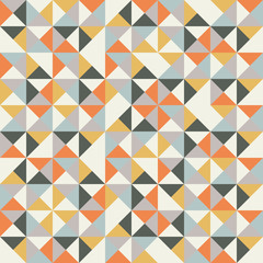 Colorful retro hipsters triangle seamless pattern illustration