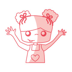 cute girl drawing character vector illustration design
