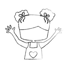 cute girl drawing character vector illustration design