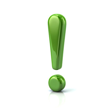 Green Exclamation Point Sign