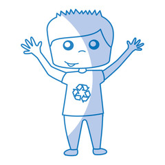 cute boy drawing icon vector illustration design