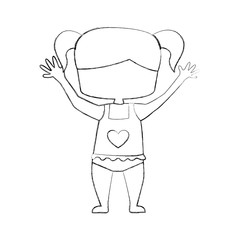 cute girl drawing character vector illustration design