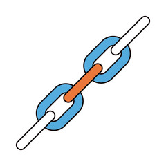 silhouette color sections of metallic chain icon vector illustration