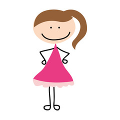 cute girl drawing character vector illustration design
