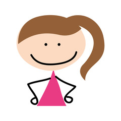cute girl drawing character vector illustration design