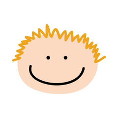 cute boy head drawing icon vector illustration design