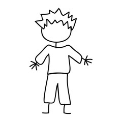 cute boy drawing icon vector illustration design