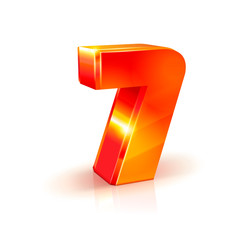 3d shiny red number collection - 7