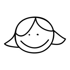 cute girl head drawing character vector illustration design