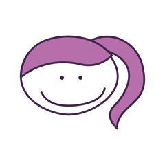 cute girl head drawing character vector illustration design