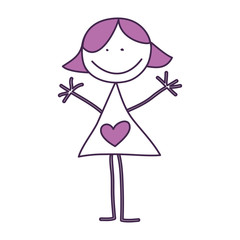 cute girl drawing character vector illustration design