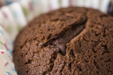 Chocolate muffin macro still